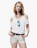 Shoulder Front Tie Knot T Shirt