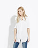 Deep V Neck Flutter Sleeve Button Down